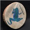 Image 2 : HAND PAINTED 'FROG', DEER HIDE DRUM, UNATTRIBUTED, 16'' D