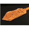 Image 2 : BRAD BAZILLE, CARVED WOODEN CEDAR PADDLE WITH ABALONE INSERTS 34''L