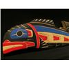 Image 2 : DARREN YELTON, 'COHO SALMON' PLAQUE HAND CARVED CEDAR SQUAMISH, 22'' L X 8'' W