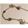 Image 2 : 10K GOLD MULTI GEMSTONE NECKLACE, APPRAISED VALUE: $2,96.00