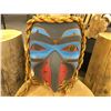 Image 2 : HAWK MASK WITH BRAIDED CEDAR BY EMIL THIBERT, 16" X 16"