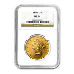 1880 $10 Liberty Gold Eagle NGC MS61