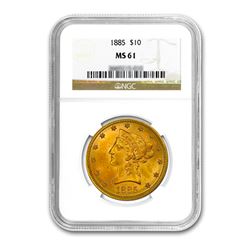 1885 $10 Liberty Gold Eagle NGC MS61