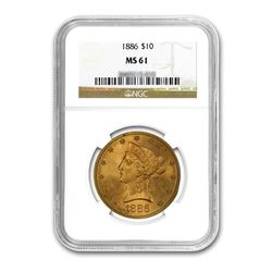 1886 $10 Liberty Gold Eagle NGC MS61