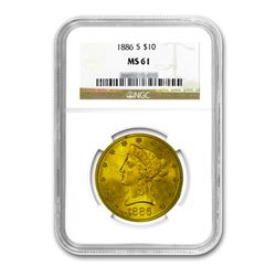 1886-S $10 Liberty Gold Eagle NGC MS61