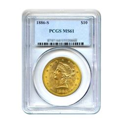 1886-S $10 Liberty Gold Eagle PCGS MS61