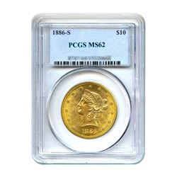 1886-S $10 Liberty Gold Eagle PCGS MS62