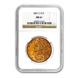 1887-S $10 Liberty Gold Eagle NGC MS61