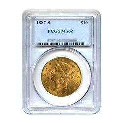1887-S $10 Liberty Gold Eagle PCGS MS62