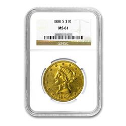 1888-S $10 Liberty Gold Eagle NGC MS61