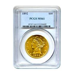 1892 $10 Liberty Gold Eagle PCGS MS61