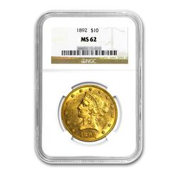 1892 $10 Liberty Gold Eagle NGC MS62