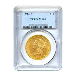 1893-S $10 Liberty Gold Eagle PCGS MS61