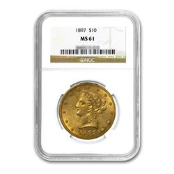 1897 $10 Liberty Gold Eagle NGC MS61