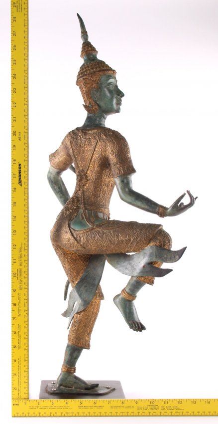 Thai Balinese Mythical Archer Parcel Gilt Accents To
