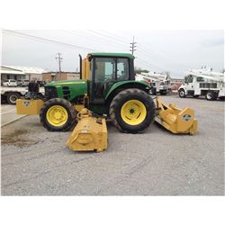 2010 JOHN DEERE 6330 MFWD FARM TRACTOR VIN/SN:654828 - 3 PTH, PTO, 1 hyd. remote, Diamond flail mowi