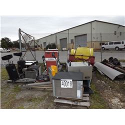 Misc. ice machines, fuel pump, oil drain assy., sprayer, overhead door, LOCATION AND CONTACT INFORMA