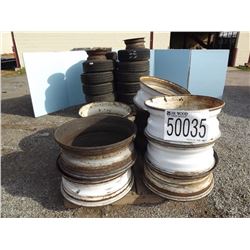 Used tires and Rims (23 each - used 25.5x8.0x14 bushhog tires and wheels, 4 each - used 22.5 trailer