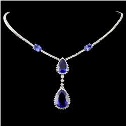 18K White Gold 15.42ct Tanzanite & 3.76ctw Diamond