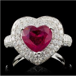 18K White Gold 2.38ct Ruby & 1.31ct Diamond Ring