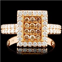 14K Gold 0.98ctw Fancy Color Diamond Ring