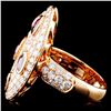Image 3 : 18K Gold 2.47ctw Ruby & 2.32ctw Diamond Ring