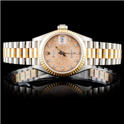 Rolex Tridor Gold DateJust Diamond Ladies Watch