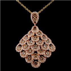 14K Rose Gold 4.28ctw Fancy Color Diamond Pendant