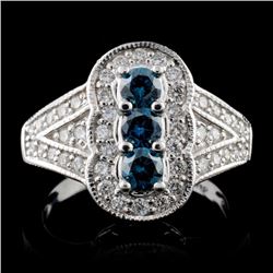 18K White Gold 0.83ctw Fancy Color Diamond Ring