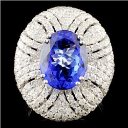 18K Gold 5.56ct Tanzanite & 2.92ctw Diamond Ring