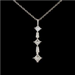 14K White Gold 0.85ctw Diamond Pendant