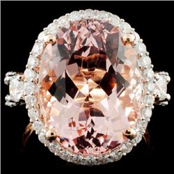 14K Rose Gold 10.26ct Morganite & 1.00ct Diamond R