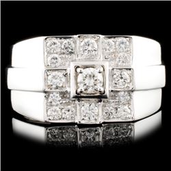 14K White Gold 0.79ctw Diamond Ring