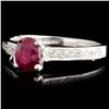 Image 2 : 18K Gold 1.00ct Ruby & 0.18ctw Diamond Ring