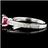Image 3 : 18K Gold 1.00ct Ruby & 0.18ctw Diamond Ring