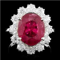 14K Gold 5.06ct Ruby & 1.24ctw Diamond Ring