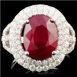 14K Gold 5.57ct Ruby & 1.49ctw Diamond Ring