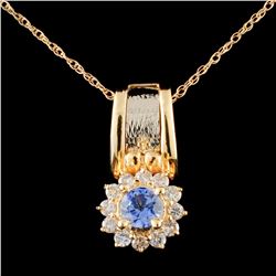 14K Gold 0.50ct Tanzanite & 0.38ctw Diamond Pendan