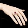 Image 3 : 14K Gold 5.40ct Ruby & 0.52ctw Diamond Ring