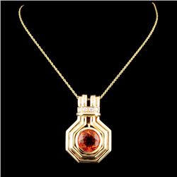 14K Gold 2.50ct Citrine & 0.12ctw Diamond Pendant