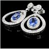Image 2 : 18K Gold 4.21ct Sapphire & 1.53ct Diamond Earrings