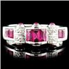 Image 1 : 18K Gold 1.11ctw Ruby & 0.04ctw Diamond Ring