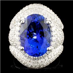 18K Gold 8.30ct Tanzanite & 2.18ctw Diamond Ring