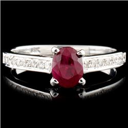 18K Gold 1.00ct Ruby & 0.18ctw Diamond Ring