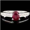 Image 1 : 18K Gold 1.00ct Ruby & 0.18ctw Diamond Ring