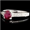 Image 2 : 18K Gold 1.00ct Ruby & 0.18ctw Diamond Ring