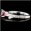 Image 3 : 18K Gold 1.00ct Ruby & 0.18ctw Diamond Ring