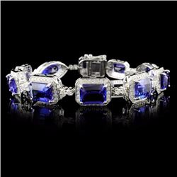 18K White Gold 24.60ct Tanzanite & 2.45ct Diamond