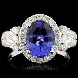 18K Gold 2.26ct Tanzanite & 0.71ctw Diamond Ring