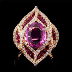 18K Rose Gold 3.00ct Sapphire & 0.82ct Diamond Rin